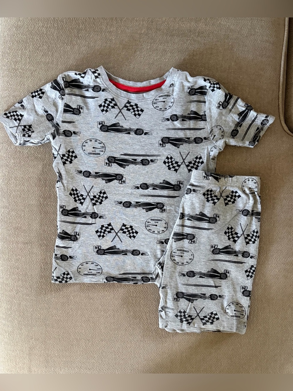 GEORGE BOYS RACE CAR PRINT PYJAMAS SHORTS SET